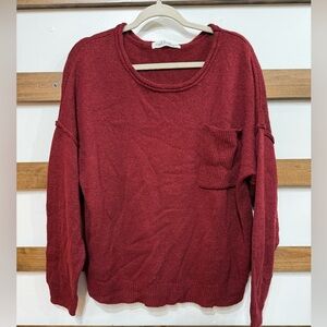 Elegant Burgundy Crew Neck Sweater
